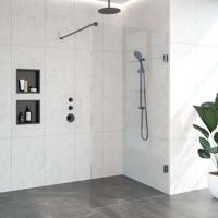 BRAUER Void inloopdouche helder glas 110x200 incl. glascoating PVD gunmetal geborsteld GS-VOI1H110200GM