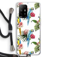 Kleurrijke papegaaien: Oppo A94 5G Transparant Hoesje met koord