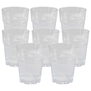 Drinkglas - 20x - transparant - onbreekbaar kunststof - 220 ml