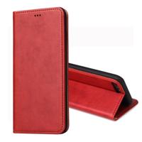 iPhone 7 Plus & 8 Plus horizontaal Dermis structuur PU leren Flip Hoesje met houder, magnetische sluiting en opbergruimte voor pinpassen & geld (rood)