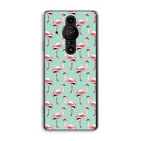 Flamingoprint groen: Sony Xperia Pro-I Transparant Hoesje