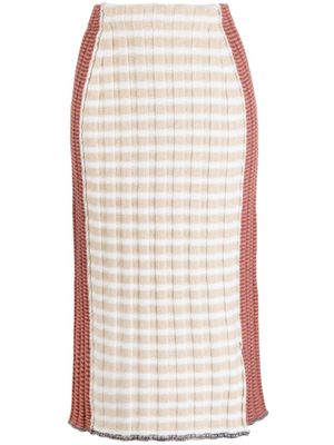 YANYAN KNITS jupe en maille à carreaux imprimés - Multicolore