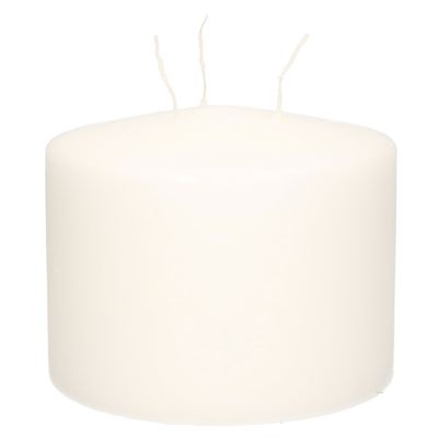 Witte multi lont kaars/mammoetkaars 15 x 12 cm 104 branduren