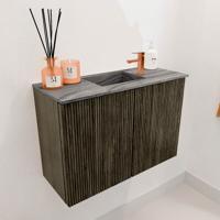 Toiletmeubel Mondiaz Joya Dlux | 60 cm | Meubelkleur Shadow | Faye wastafel Sombra Wasbak Midden | 1 kraangat