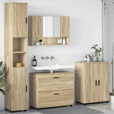 Badkamermeubelset met lade 4 pcs Sonoma eiken 30 x 35 x 192 cm