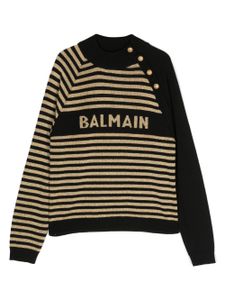 Balmain Kids pull à logo imprimé - Noir