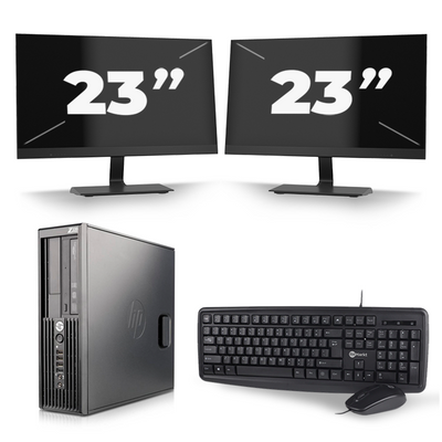 HP Z220 Workstation SFF - Intel Core i7-2e Generatie - 16GB RAM - 256GB SSD - Windows 10 + 2x 23 inch Monitor