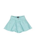 Emporio Armani Kids short en cuir - Bleu