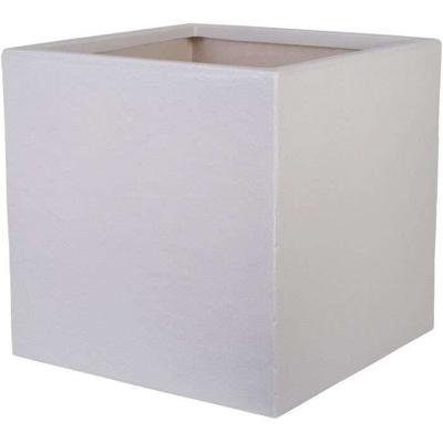 Bloempot - STRATA - L - Vierkant - Gekloofd - Ø 38,5 cm x 46,5 cm H - Steenkleur