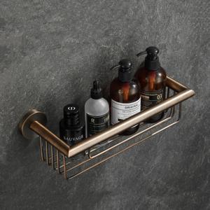 Flaconhouder SaniClear Antique | Wandmontage | 25x9x13 cm | Messing | Rechthoek | Verouderd messing