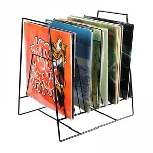 LP vinyl design opbergrek platenrek retro voor 60 tot 70 vinyl LP's van 12 inch zwart