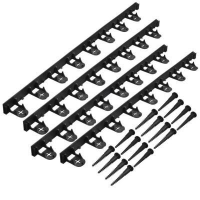 NATUUR Turftrim van polypropyleen en polyethyleen - 16 ankers - H 4,5 x (4 x L100) cm - Zwart