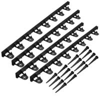 NATUUR Turftrim van polypropyleen en polyethyleen - 16 ankers - H 4,5 x (4 x L100) cm - Zwart - thumbnail