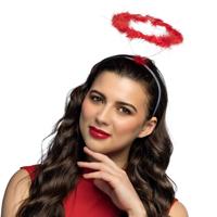 Diadeem engel - halo - rood - meisjes/dames - Halloween/carnaval thema
