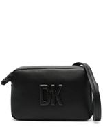 DKNY sac à bandoulière en cuir à plaque logo - Noir - thumbnail