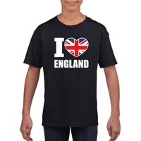 Zwart I love Engeland fan shirt kinderen