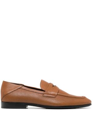 Tod's mocassins en cuir à plaque logo - Marron
