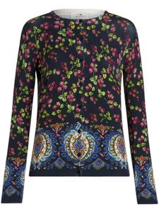 ETRO berry-print crew-neck twin-set - Bleu