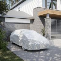 VidaXL Autohoes voor sedan met gespriemen xl volledig zilverkleurig