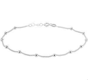TFT Enkelbandje Bolletjes 3,0 Mm 24 + 2 Cm Zilver Gerhodineerd