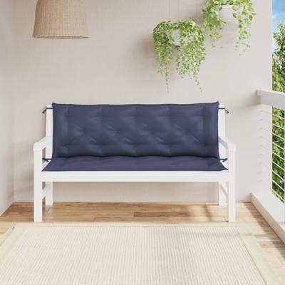 VidaXL Tuinbankkussens 2 st 150x50x7 cm oxford stof marineblauw
