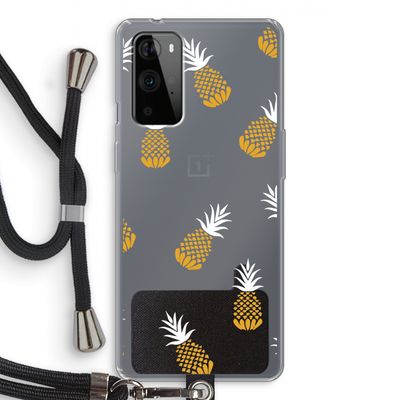 Ananasjes: OnePlus 9 Pro Transparant Hoesje met koord