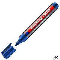 Permanente markeerstift Edding 300 Blauw (10 Stuks)