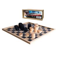 Clown Games Damspel - dambord met 40 damstenen - hout - voor jong en oud