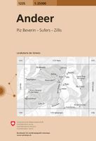 Wandelkaart - Topografische kaart 1235 Andeer | Swisstopo - thumbnail