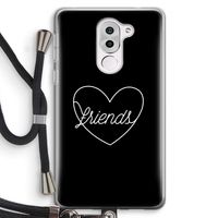 Friends heart black: Honor 6X Transparant Hoesje met koord