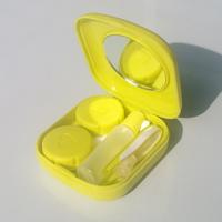 5 STKS/set mini vierkant plastic contact lens geval met spiegel (groen)