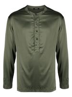TOM FORD chemise en soie mélangée à manches longues - Vert