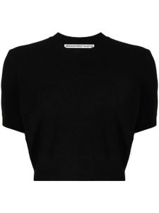 Alexander Wang haut crop à logo embossé - Noir