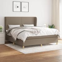 Boxspring met matras stof taupe 180x200 cm