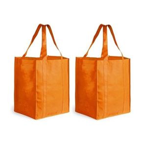 3x stuks boodschappen tas/shopper oranje 38 cm