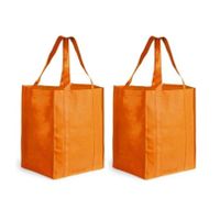 3x stuks boodschappen tas/shopper oranje 38 cm