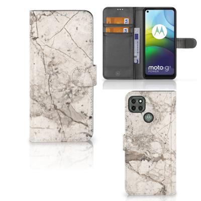 Motorola Moto G9 Power | Bookcase | Marmer Beige
