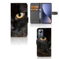 Xiaomi 12 Pro | Telefoonhoesje | Met pasjeshouder | Zwarte Kat
