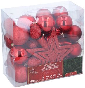 Kerstballen Set Rood 40 Stuks -> Kerstballen Set Rood 40 Stuks