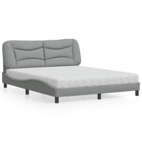 Bed met matras "Hvar" stof lichtgrijs 160x200 cm