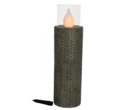 LED solarsteker wicker 63x18cm antraciet