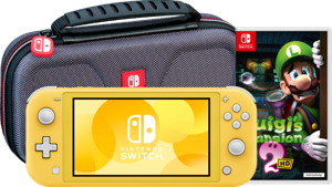 Nintendo Switch Lite Geel + Luigi's Mansion 2 HD + Beschermhoes