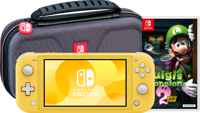 Nintendo Switch Lite Geel + Luigi's Mansion 2 HD + Beschermhoes