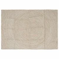 Vloerkleed Natuurlijk en Wit 120 x 170 cm Jute