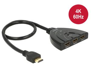 DeLOCK 3 x HDMI in > 1 x HDMI out hdmi switch 50 centimeter, 4K