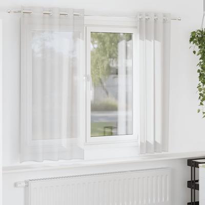 Gordijnen voile met doorvoertules 2 st wit
