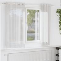 Gordijnen voile met doorvoertules 2 st wit