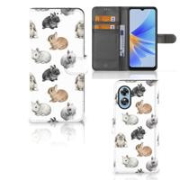 Telefoonhoesje | Met pasjeshouder | voor OPPO A17 Konijntjes