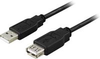 Deltaco USB2-14S USB-kabel 5 m USB 2.0 USB A Zwart - thumbnail