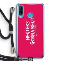 Neuters (roze): Huawei P30 Lite Transparant Hoesje met koord